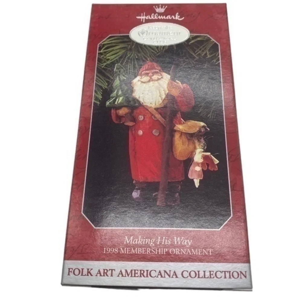 Hallmark Keepsake Vintage Making His way Santa Christmas Ornament 1998 in Box